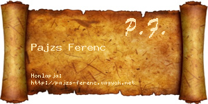 Pajzs Ferenc névjegykártya