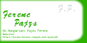 ferenc pajzs business card
